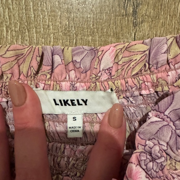 Likely Pink Riviera Smocked Floral-Print Crop Top Small - Picture 5 of 5